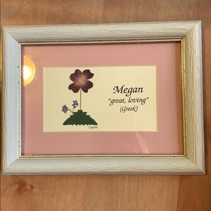 Megan name meaning with dried flower